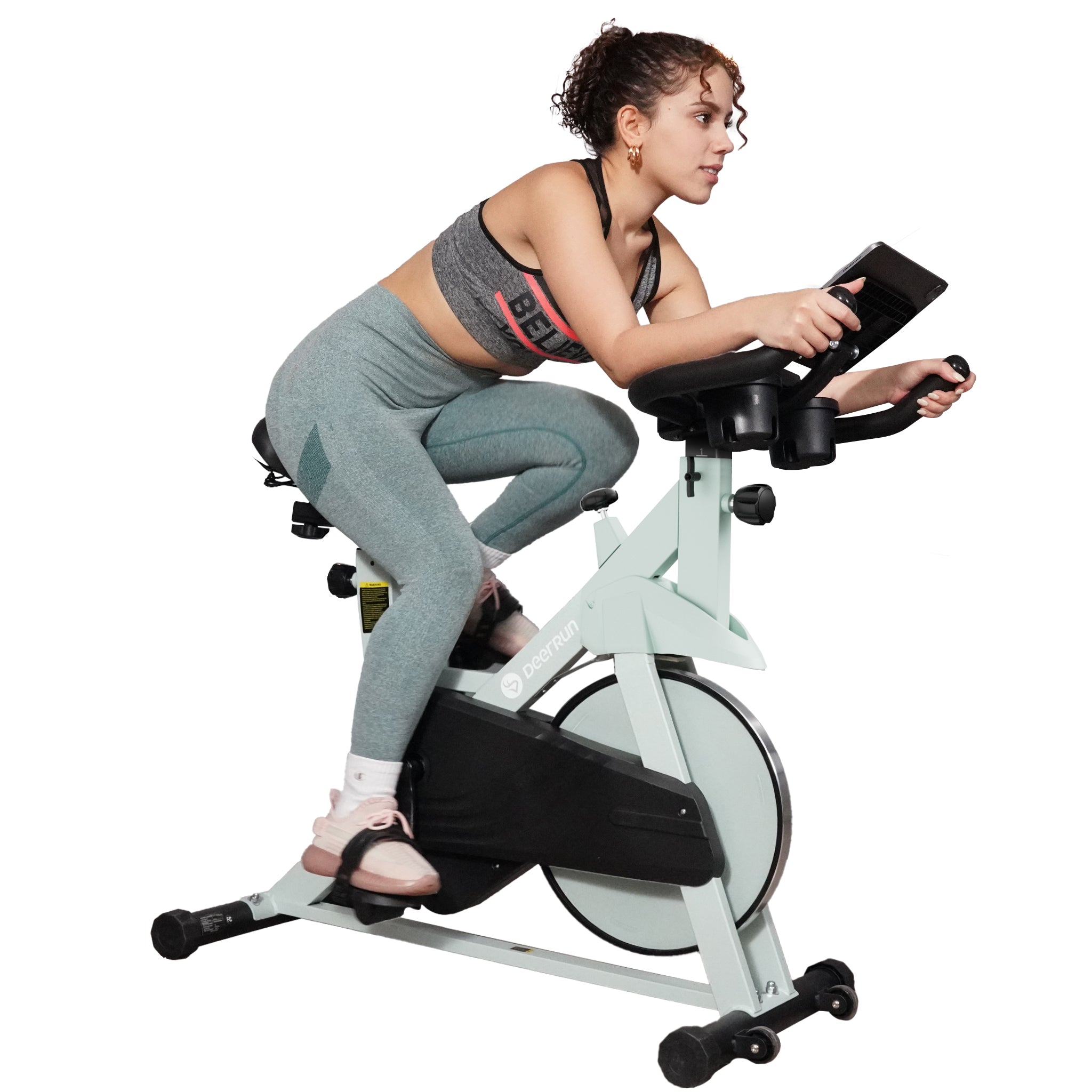 DeerRun S500 Vélo d'intérieur intelligent avec résistance magnétique réglable et ceinture silencieuse et application PitPat