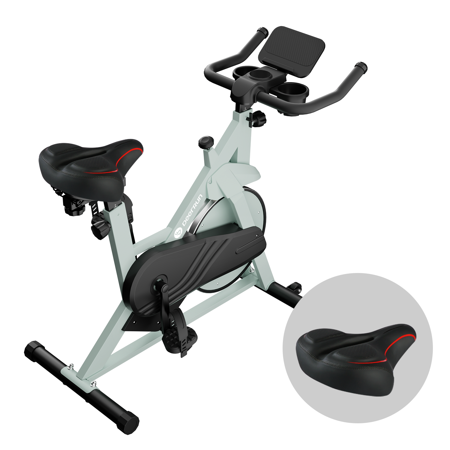 DeerRun S500 Vélo d'intérieur intelligent avec résistance magnétique réglable et ceinture silencieuse et application PitPat