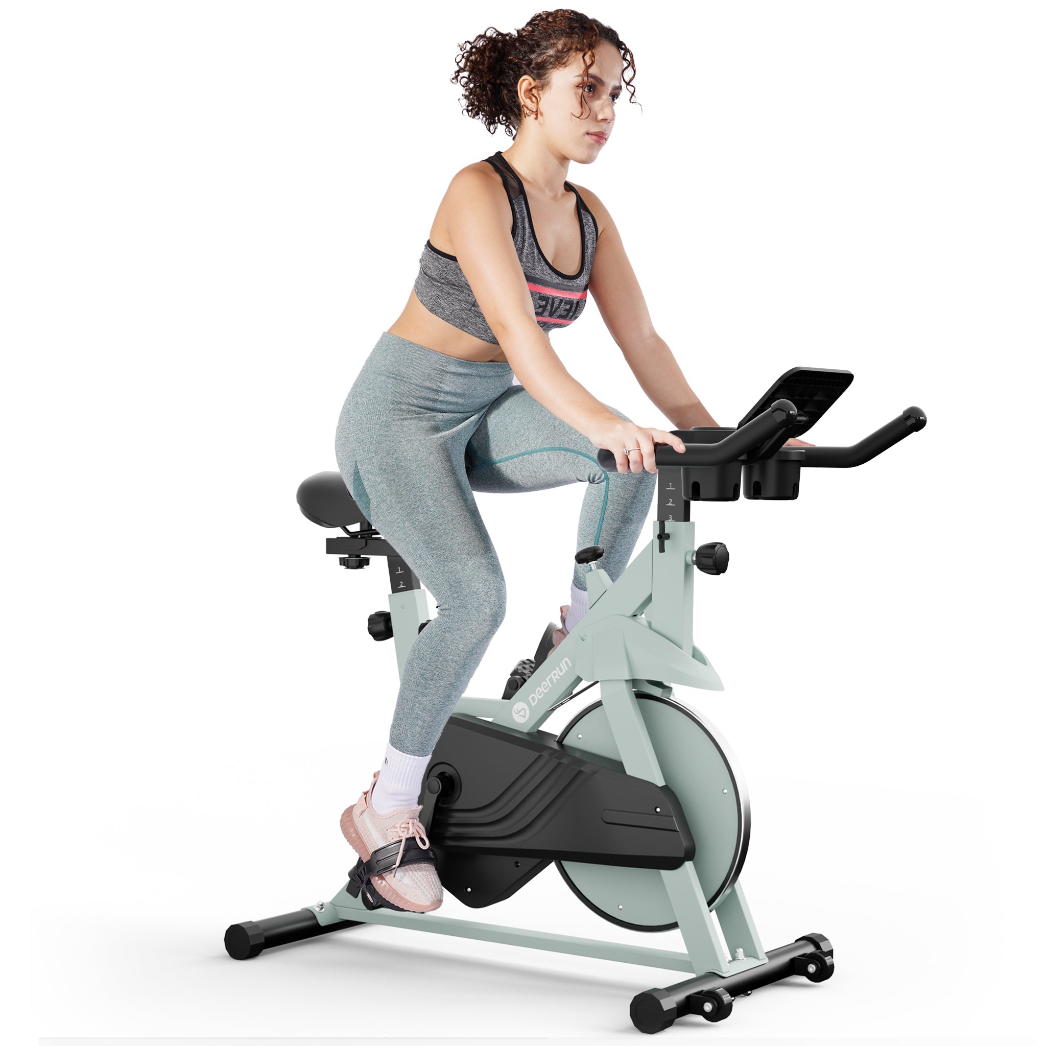 DeerRun S500 Vélo d'intérieur intelligent avec résistance magnétique réglable et ceinture silencieuse et application PitPat
