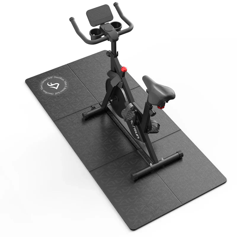 DeerRun S500 Vélo d'intérieur intelligent noir avec résistance magnétique réglable et ceinture silencieuse et application PitPat