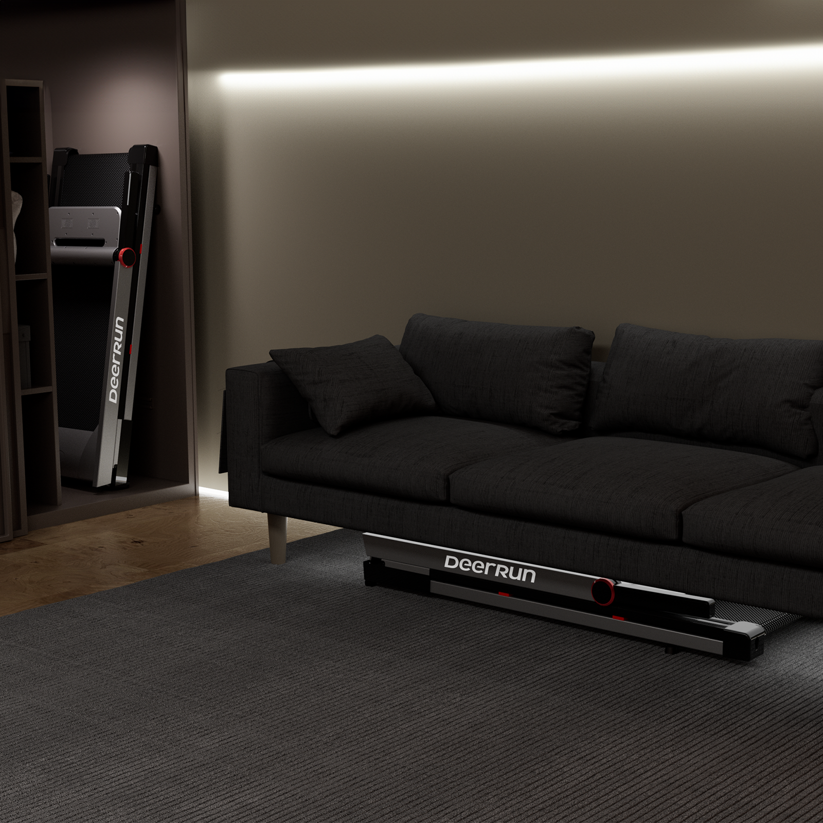 DeerRun A1 Pro Move+ – Tapis de course pliable avec inclinaison de 6 % | Puce de mise à niveau 2025 et prise en charge NFC | Capacité de charge de 158 kg, jusqu'à 16 km/h