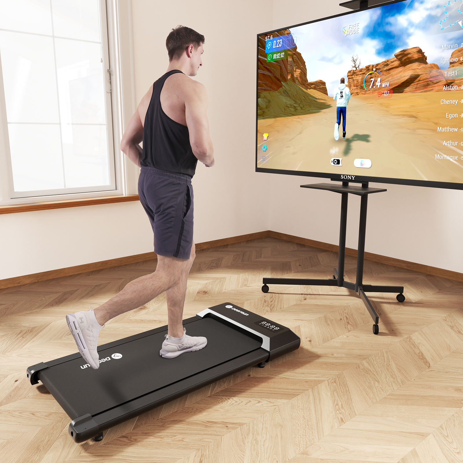 DeerRun Q1 Urban Upgrade | Tapis de course Smart Walk avec capacité de charge de 136 kg et télécommande