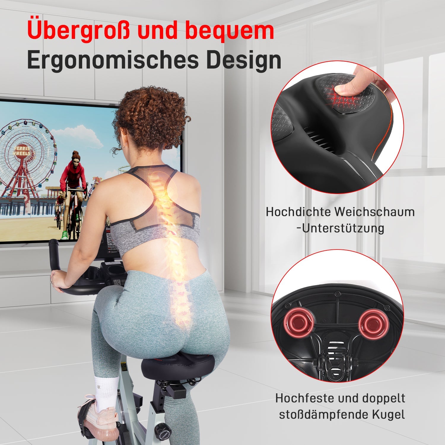 DeerRun Siège de vélo surdimensionné pour vélo intelligent DeerRun, conception ergonomique et coussin de siège confortable