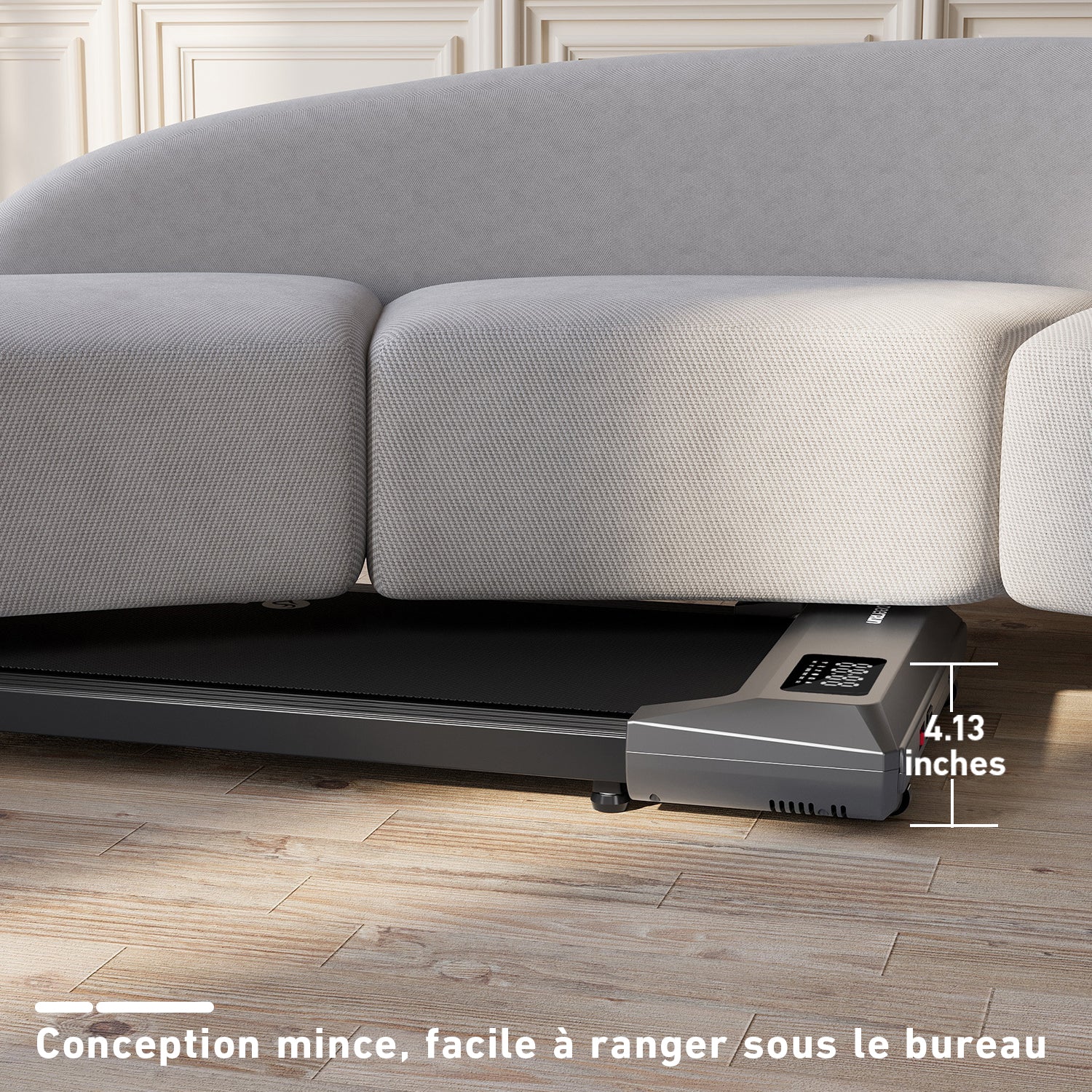 DeerRun Q1 Mini Tapis de course-Compact et sûr, approuvé pour les adolescents 74 kg, 4 km/h