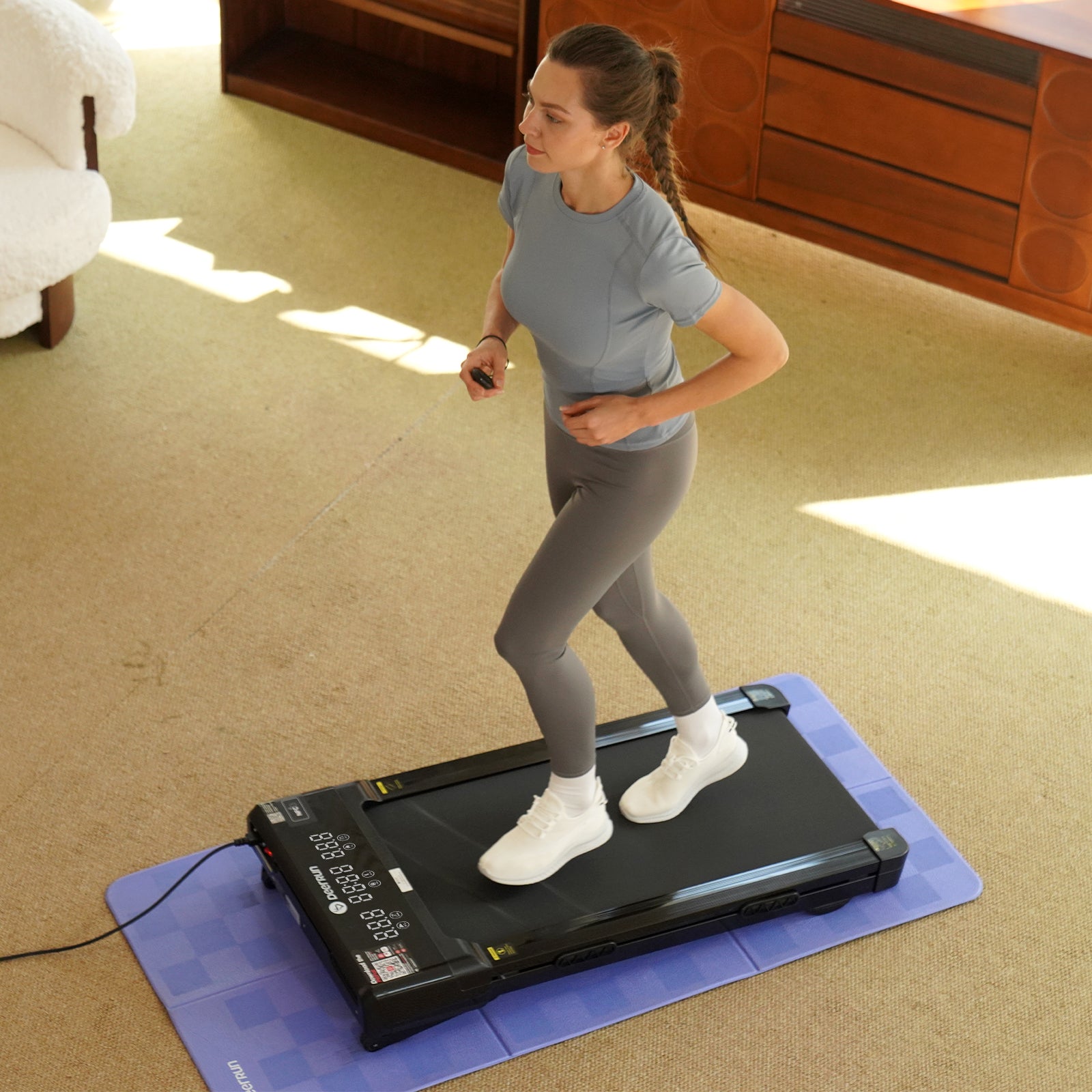 DeerRun Z10 Tapis de course Smart Walk avec inclinaison automatique de 12 % et télécommande