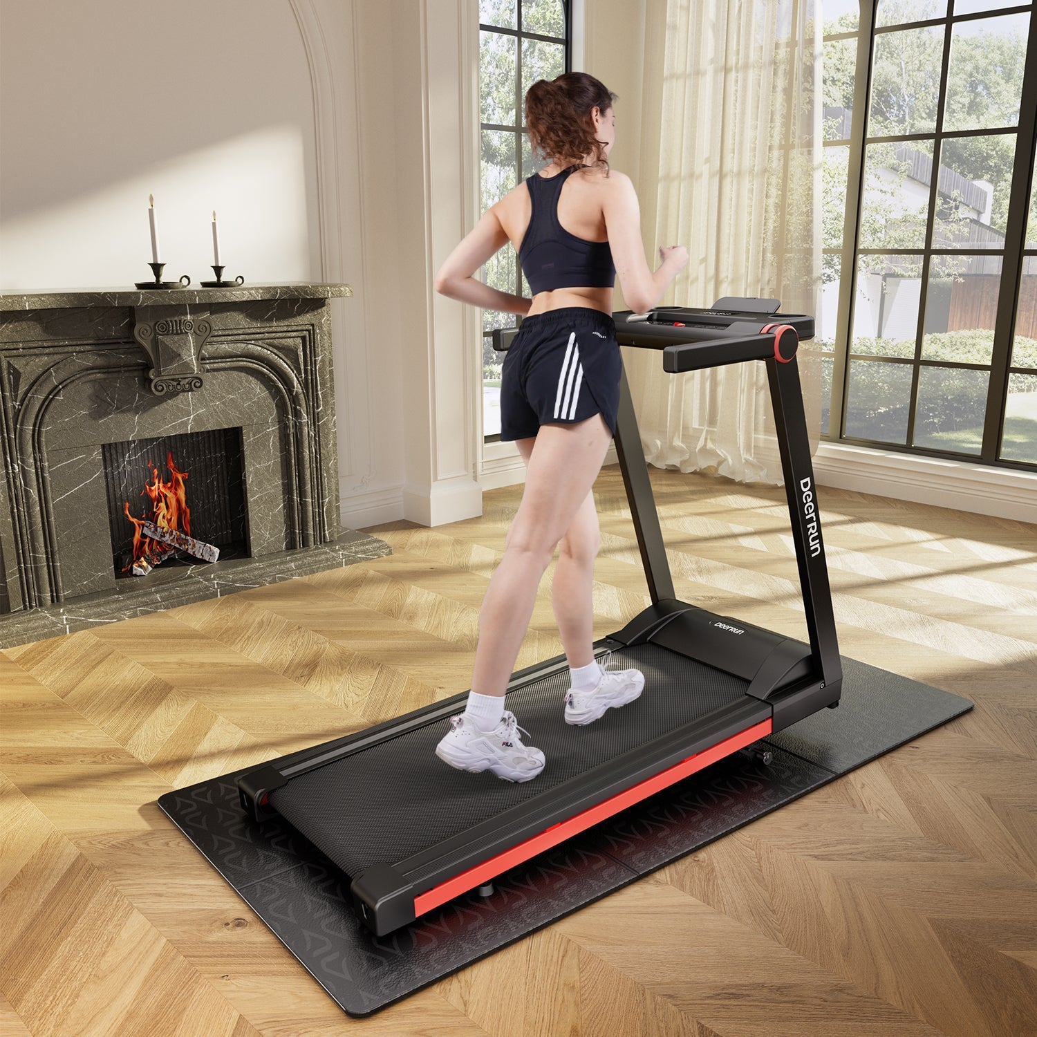 DeerRun A1 Pro Tapis de course intelligent avec combinaison de réglages pour travailler à domicile