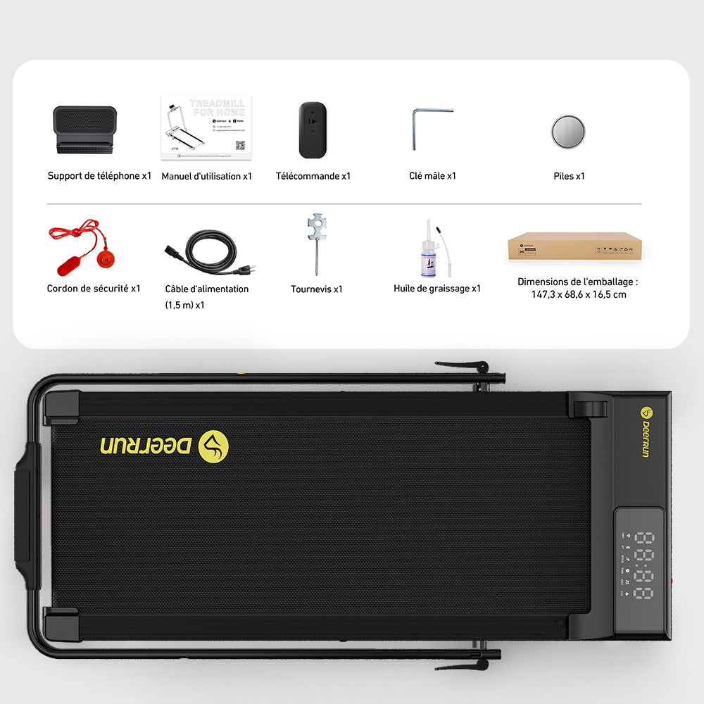 DeerRun A5 Pro Tapis de course intelligent 2-en-1 Energy-2025 | Puce de mise à niveau et prise en charge NFC, capacité de charge de 145 kg et télécommande