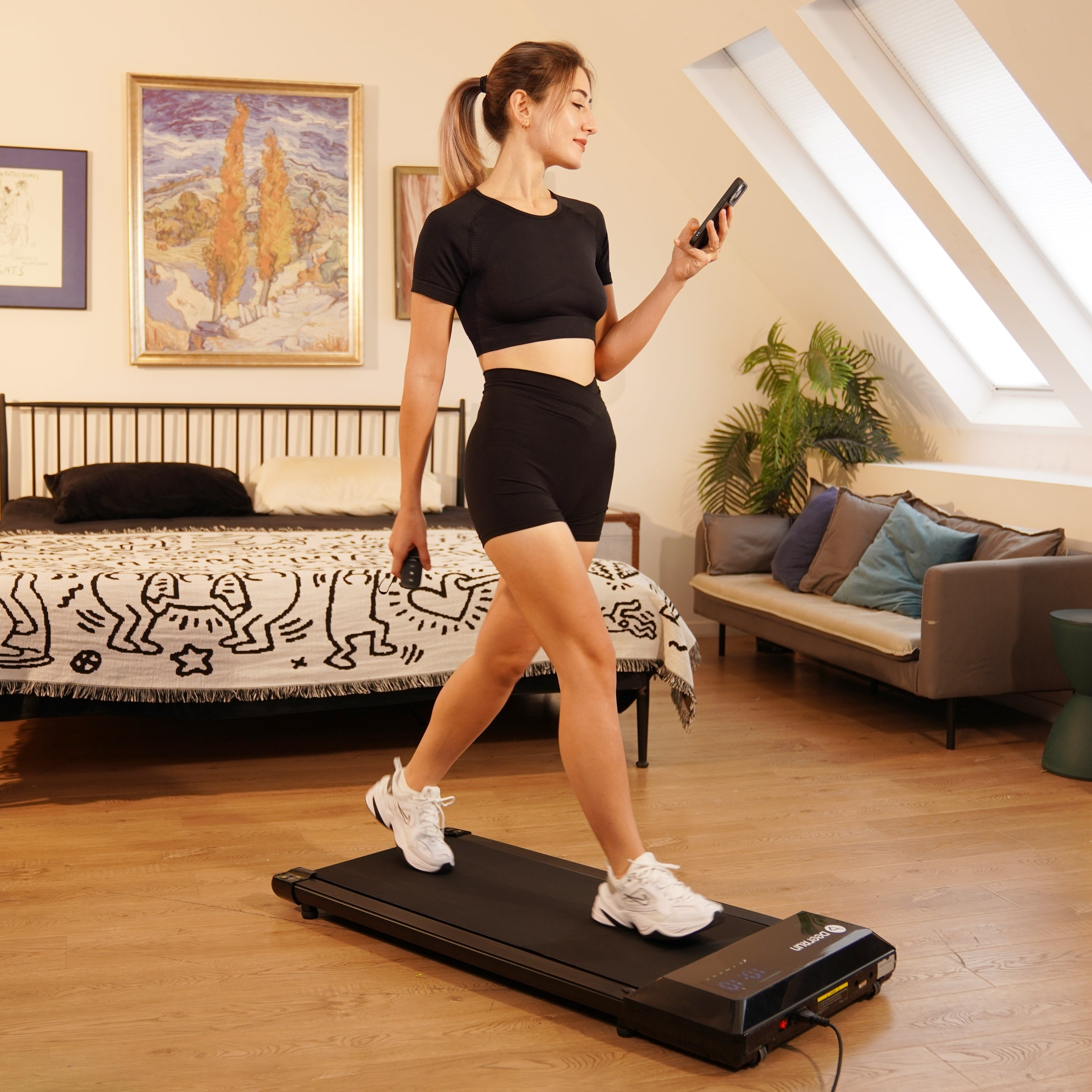 DeerRun Q1 Urban Plus Smart Walk Tapis de course de grande taille – Capacité de charge de 159 kg avec télécommande