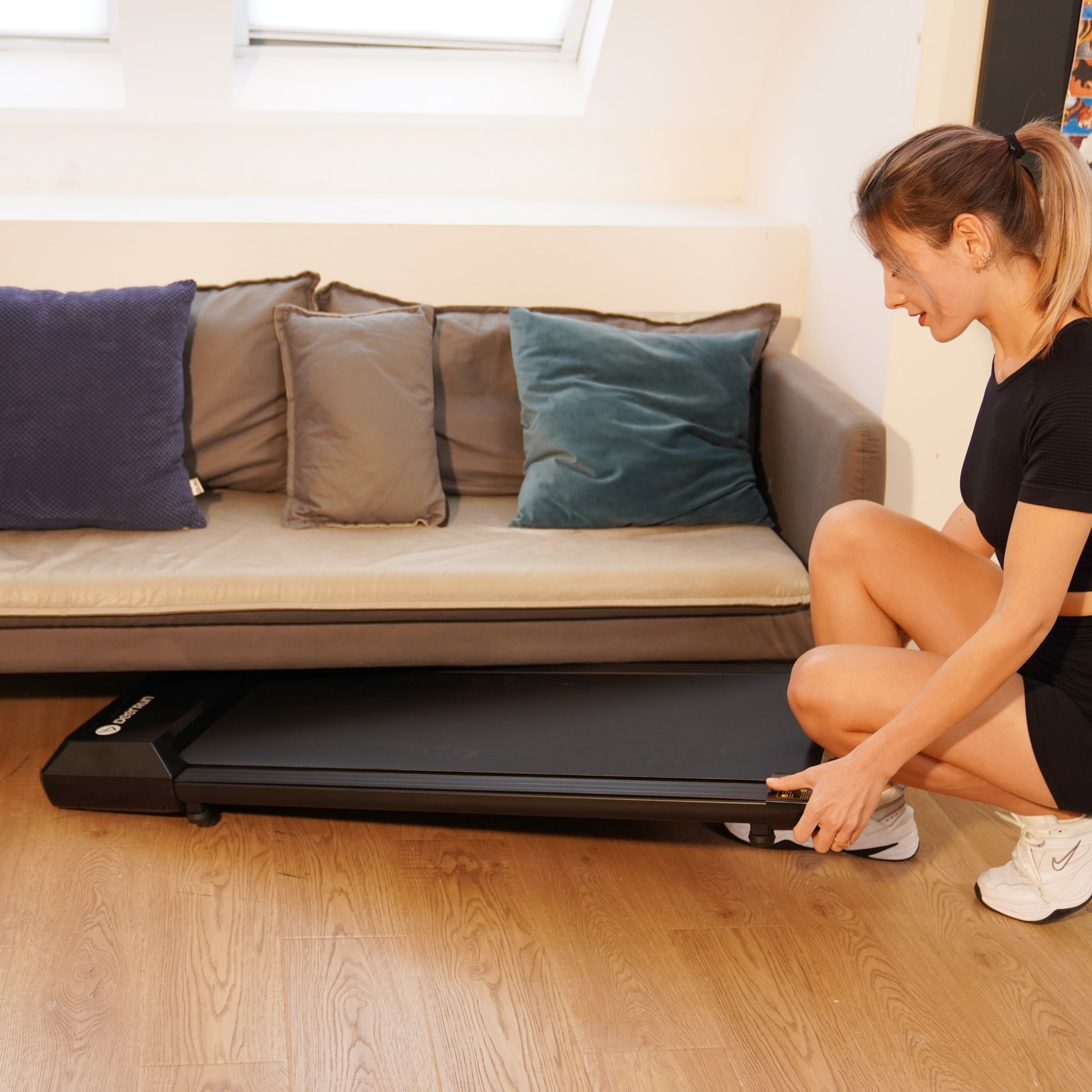 DeerRun Q1 Urban Plus Smart Walk Tapis de course de grande taille – Capacité de charge de 159 kg avec télécommande