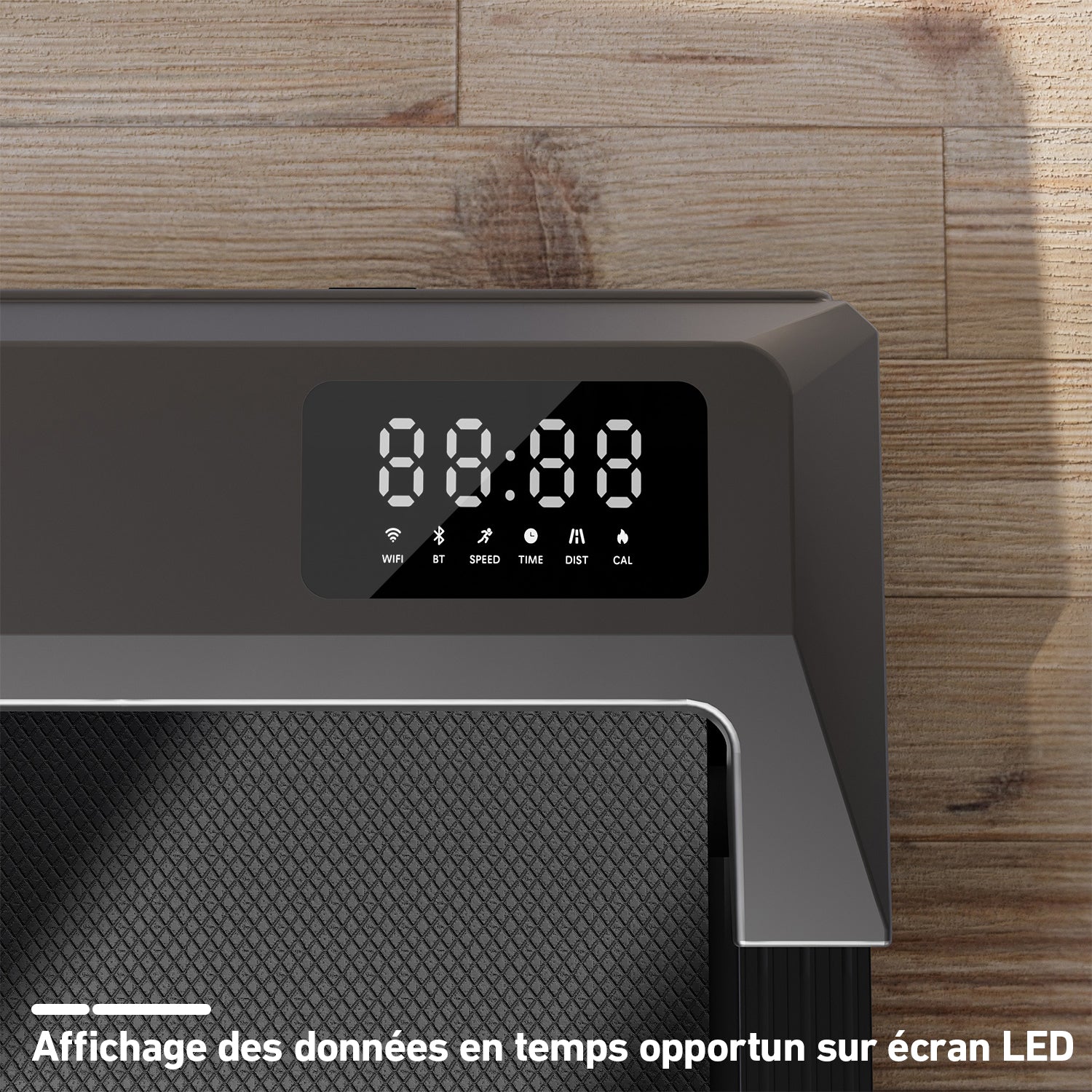 DeerRun Q1 Mini Tapis de course-Compact et sûr, approuvé pour les adolescents 74 kg, 4 km/h
