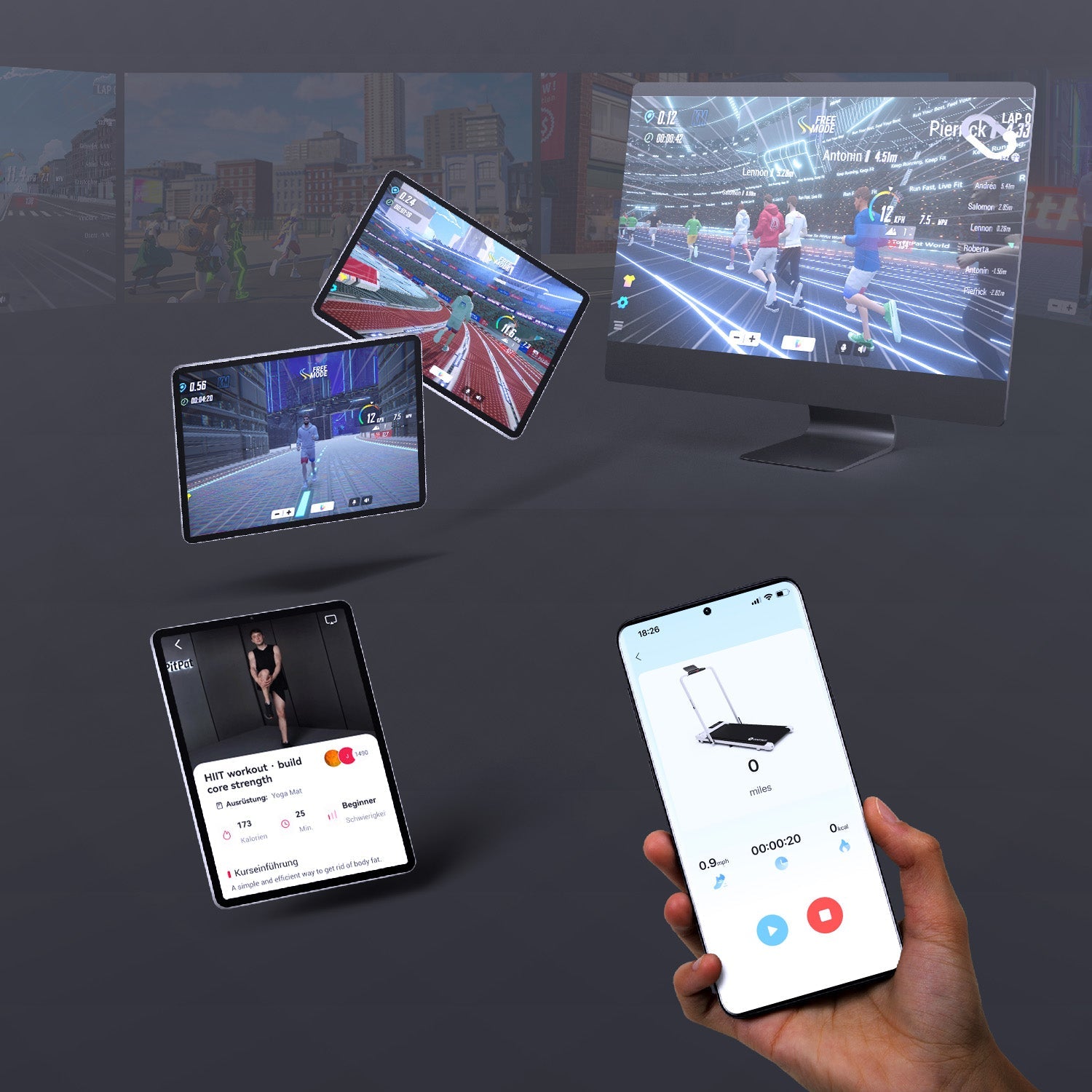 DeerRun A5 Pro Tapis de course intelligent 2-en-1 Energy-2025 | Puce de mise à niveau et prise en charge NFC, capacité de charge de 145 kg et télécommande