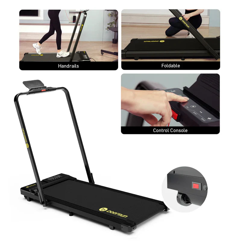 DeerRun A5 Pro Tapis de course intelligent 2-en-1 Energy-2025 | Puce de mise à niveau et prise en charge NFC, capacité de charge de 145 kg et télécommande