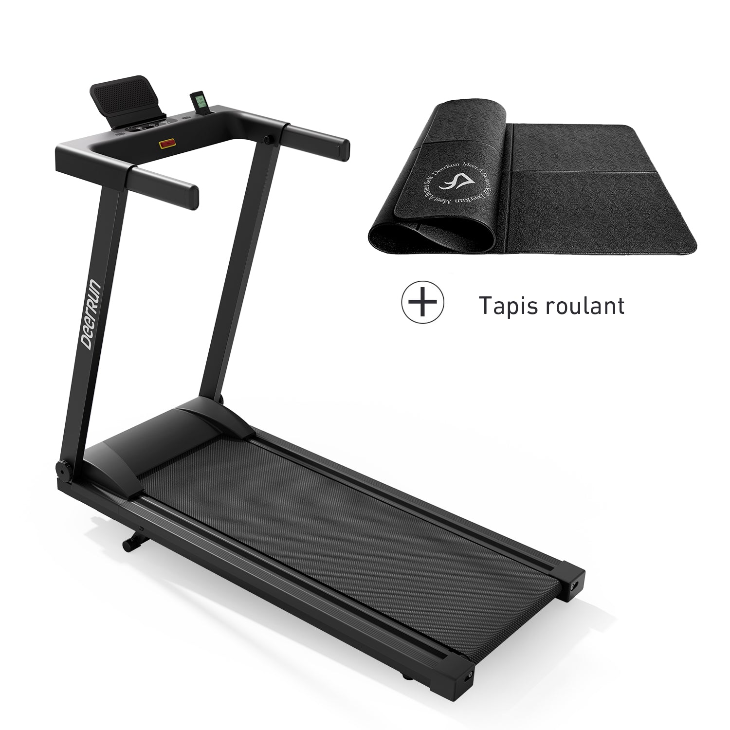 DeerRun A1 Urban-Tapis de course pliable intelligent avec inclinaison de 6 % et NFC | 158 kg, 16 km/h,Noir