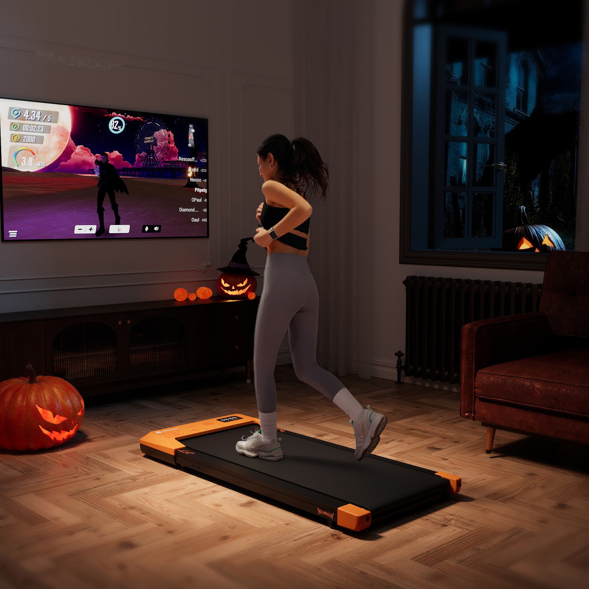 DeerRun Q1 Plus Halloween Edition Tapis de course - Cadeau de remise en forme et amélioration du style de vie
