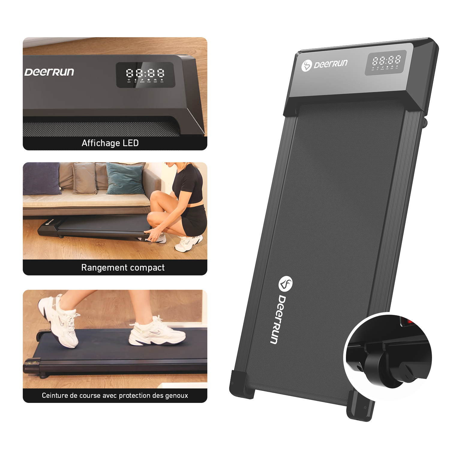 DeerRun Q1 Urban Upgrade | Tapis de course Smart Walk avec capacité de charge de 136 kg et télécommande