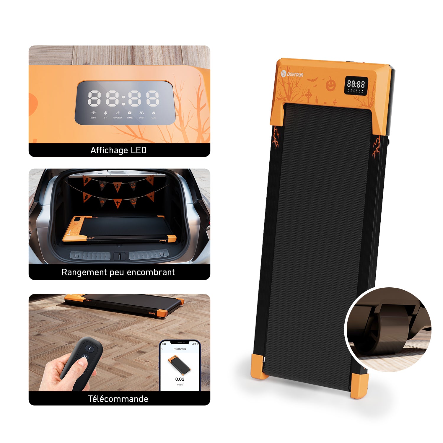 DeerRun Q1 Plus Halloween Edition Tapis de course - Cadeau de remise en forme et amélioration du style de vie