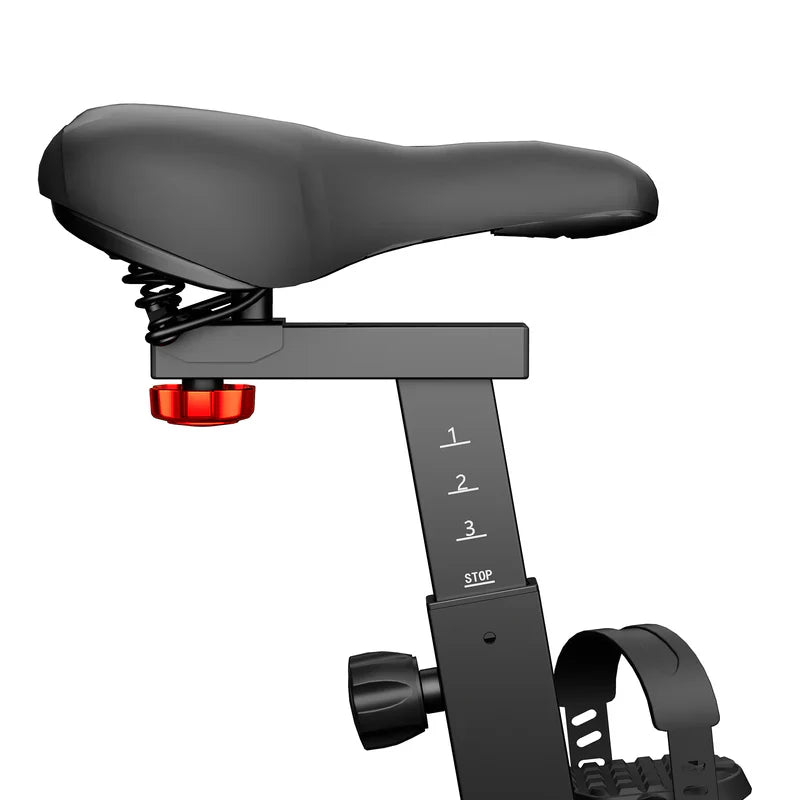 DeerRun S500 Vélo d'intérieur intelligent noir avec résistance magnétique réglable et ceinture silencieuse et application PitPat