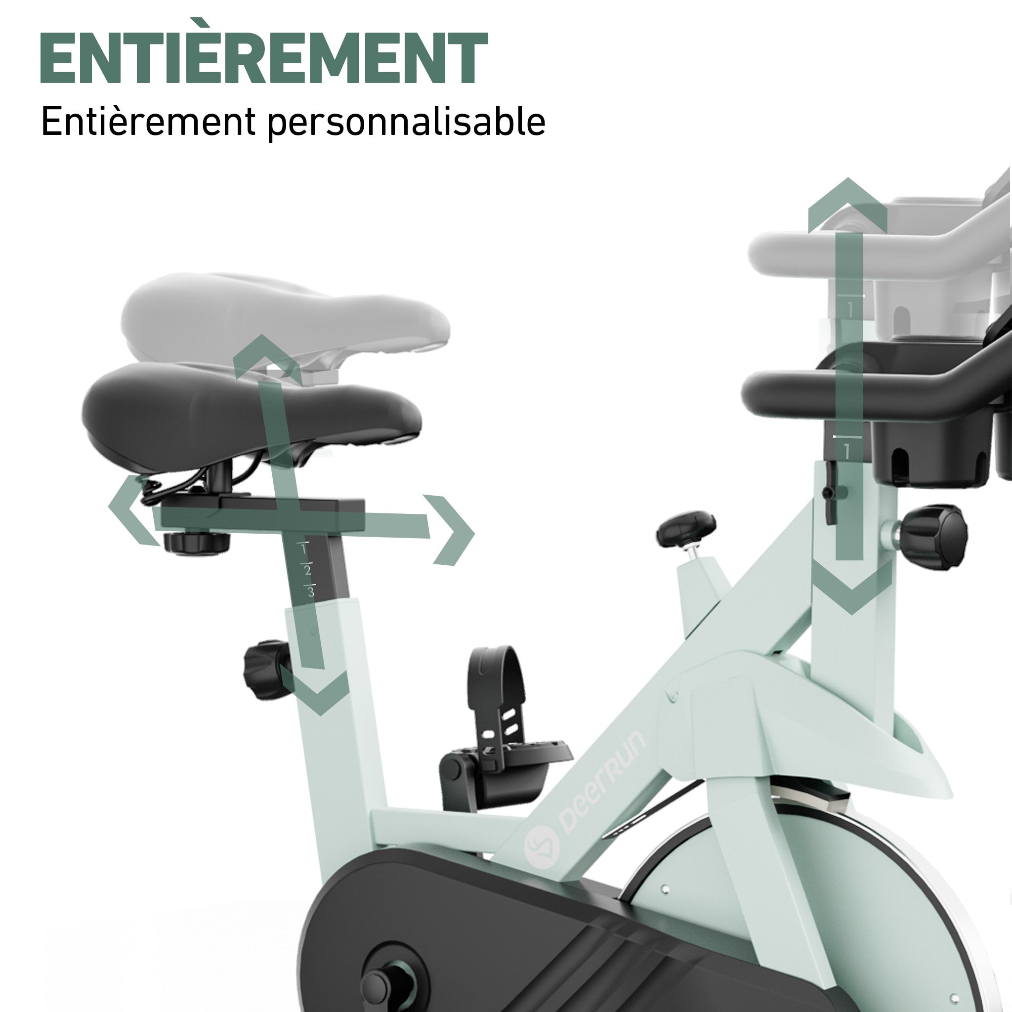 DeerRun S500 Vélo d'intérieur intelligent avec résistance magnétique réglable et ceinture silencieuse et application PitPat