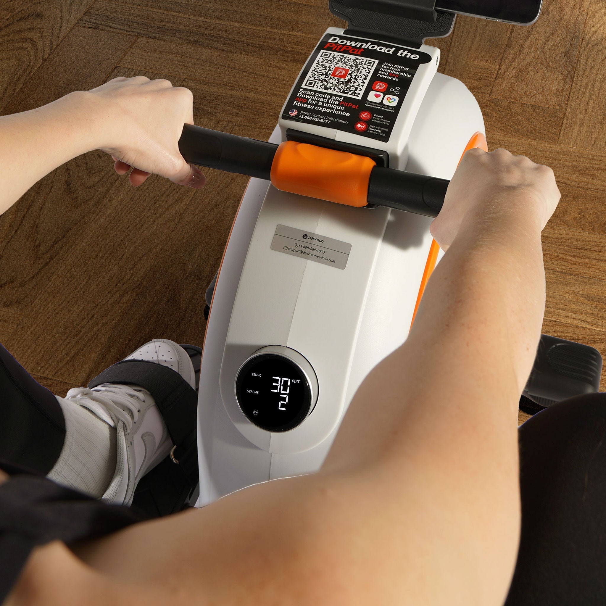 DeerRun RW600 Rameur intelligent avec résistance magnétique réglable à 32 niveaux et long rail coulissant et application PitPat