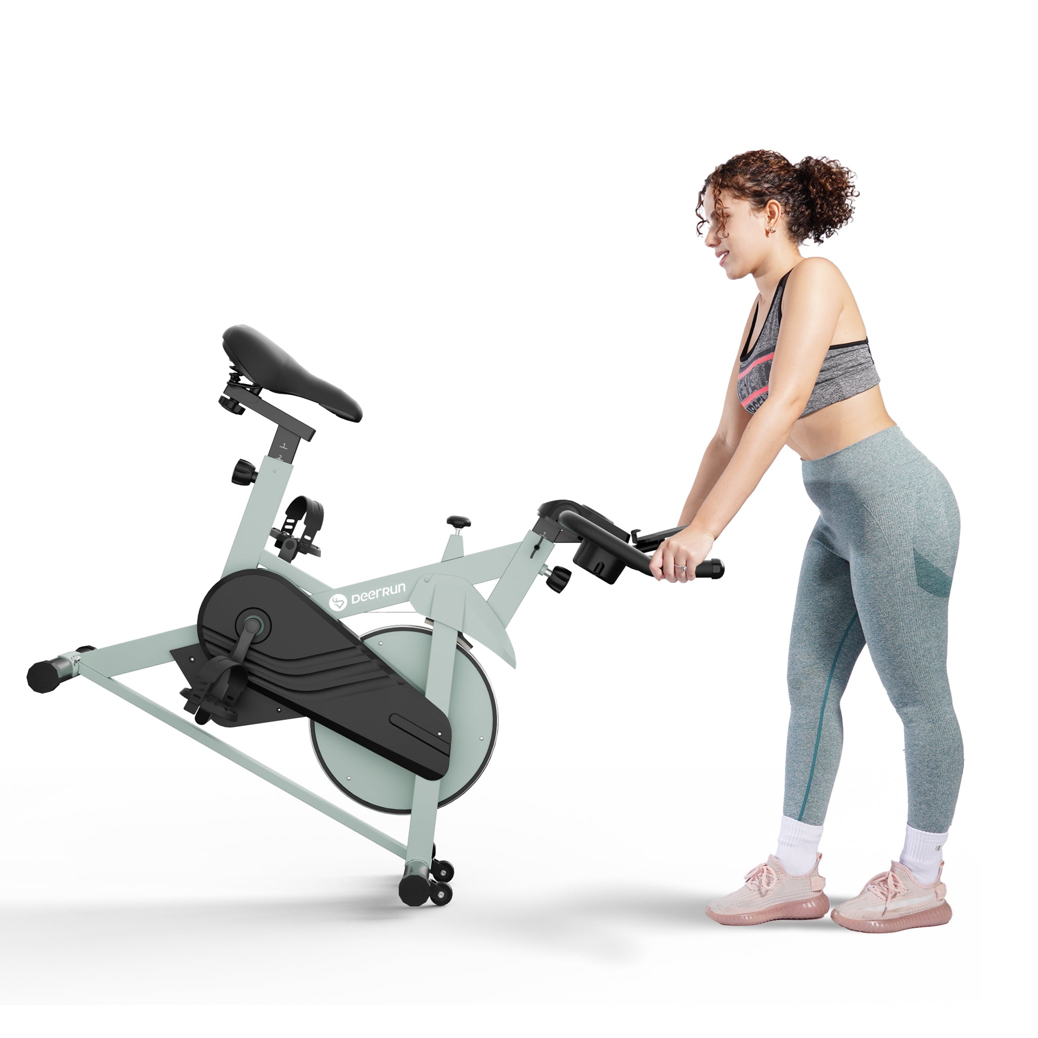 DeerRun S500 Vélo d'intérieur intelligent avec résistance magnétique réglable et ceinture silencieuse et application PitPat