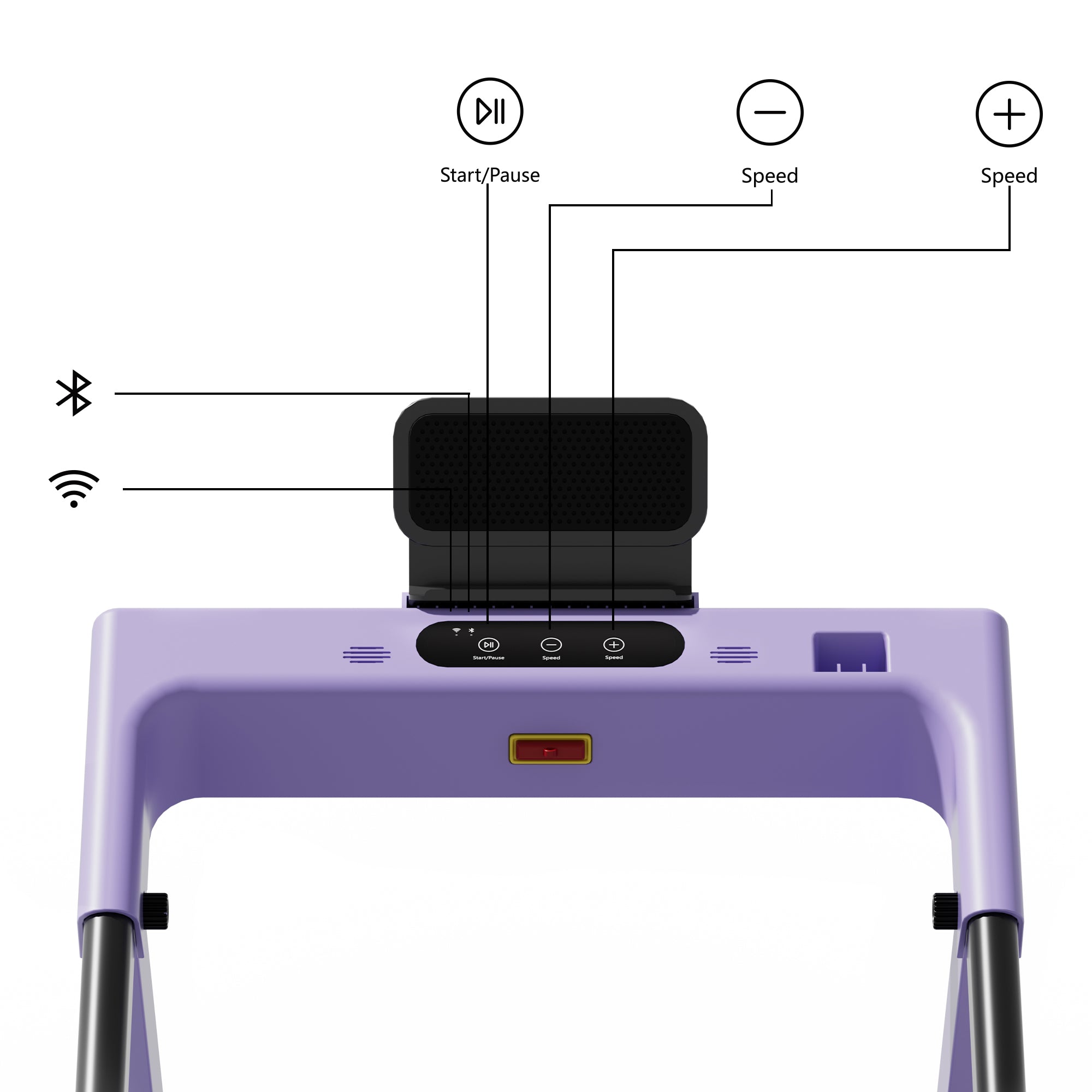 DeerRun A1 Urban-Tapis de course pliable intelligent avec inclinaison de 6 % et NFC | 150 kg, 16 km/h,Violet