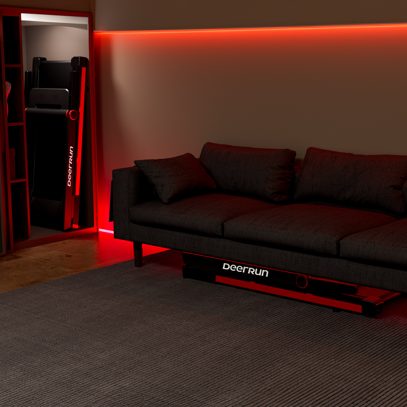 DeerRun A1 Pro Move+ – Tapis de course pliable avec inclinaison de 6 % | Puce de mise à niveau 2025 et prise en charge NFC | Capacité de charge de 158 kg, jusqu'à 16 km/h