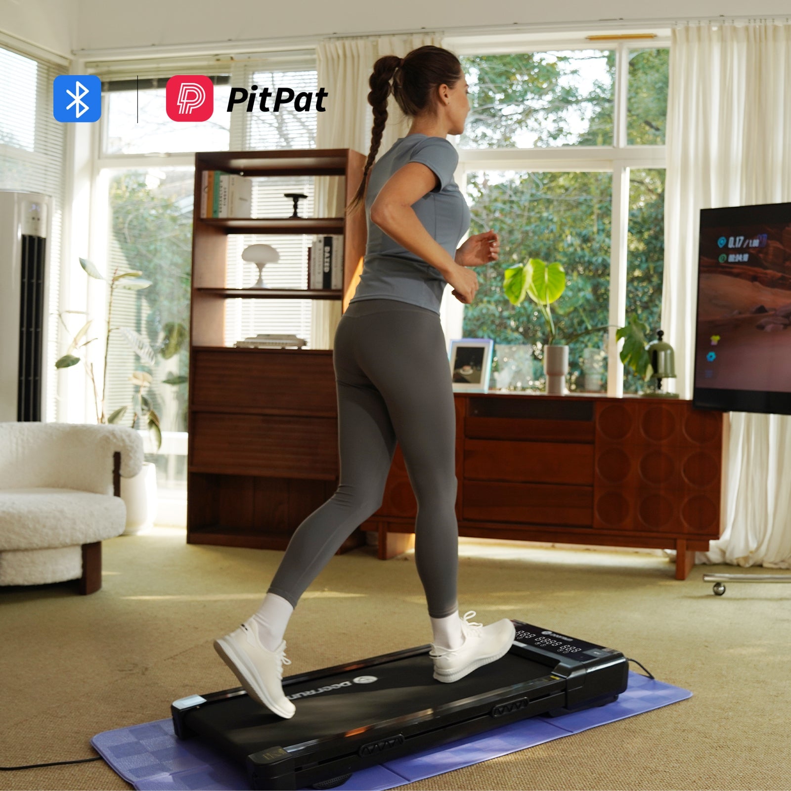 DeerRun Z10 Tapis de course Smart Walk avec inclinaison automatique de 12 % et télécommande