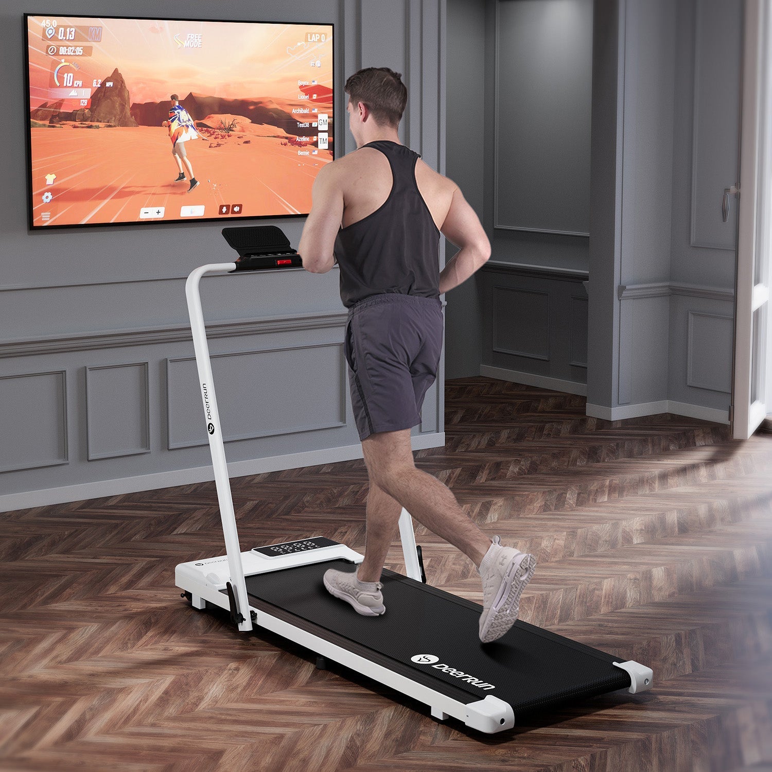 DeerRun A5 Pro Tapis de course intelligent 2-en-1 Energy-2025 | Puce de mise à niveau et prise en charge NFC, capacité de charge de 145 kg et télécommande