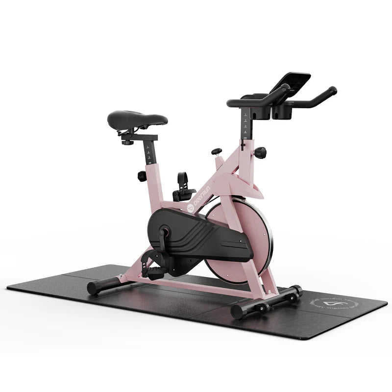 DeerRun S500 Vélo d'intérieur intelligent Rose avec résistance magnétique réglable, ceinture silencieuse et application PitPat