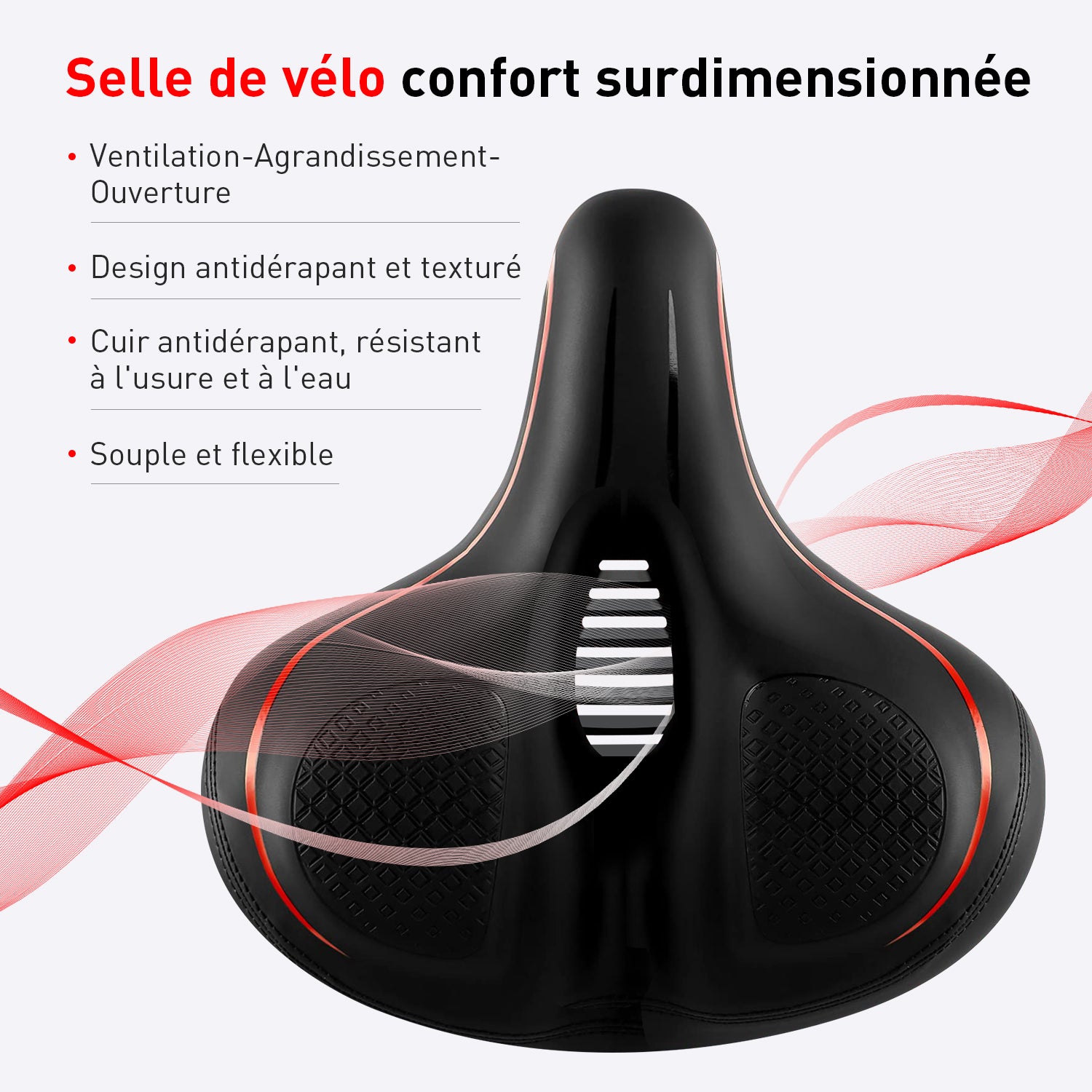 DeerRun Siège de vélo surdimensionné pour vélo intelligent DeerRun, conception ergonomique et coussin de siège confortable