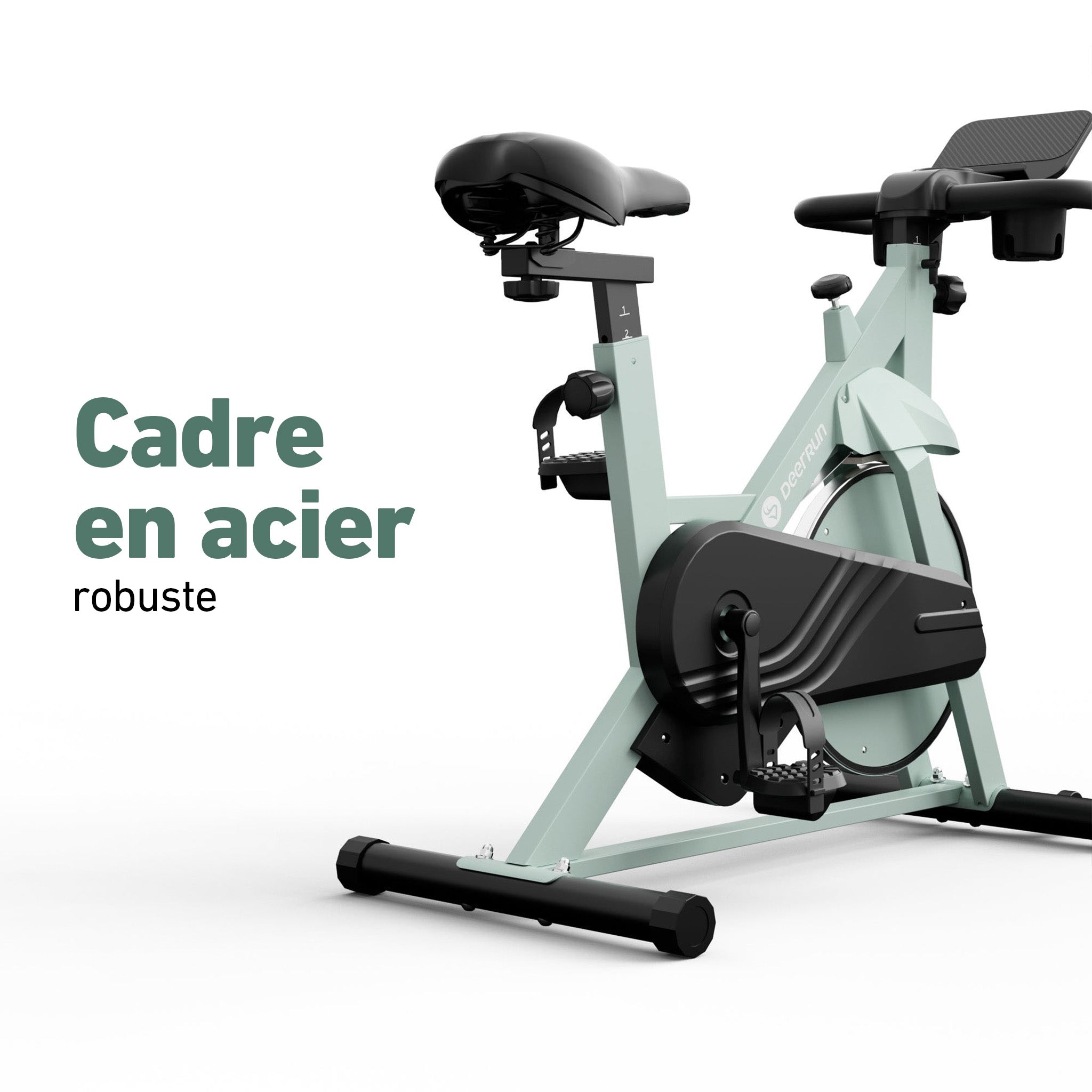 DeerRun S500 Vélo d'intérieur intelligent avec résistance magnétique réglable et ceinture silencieuse et application PitPat