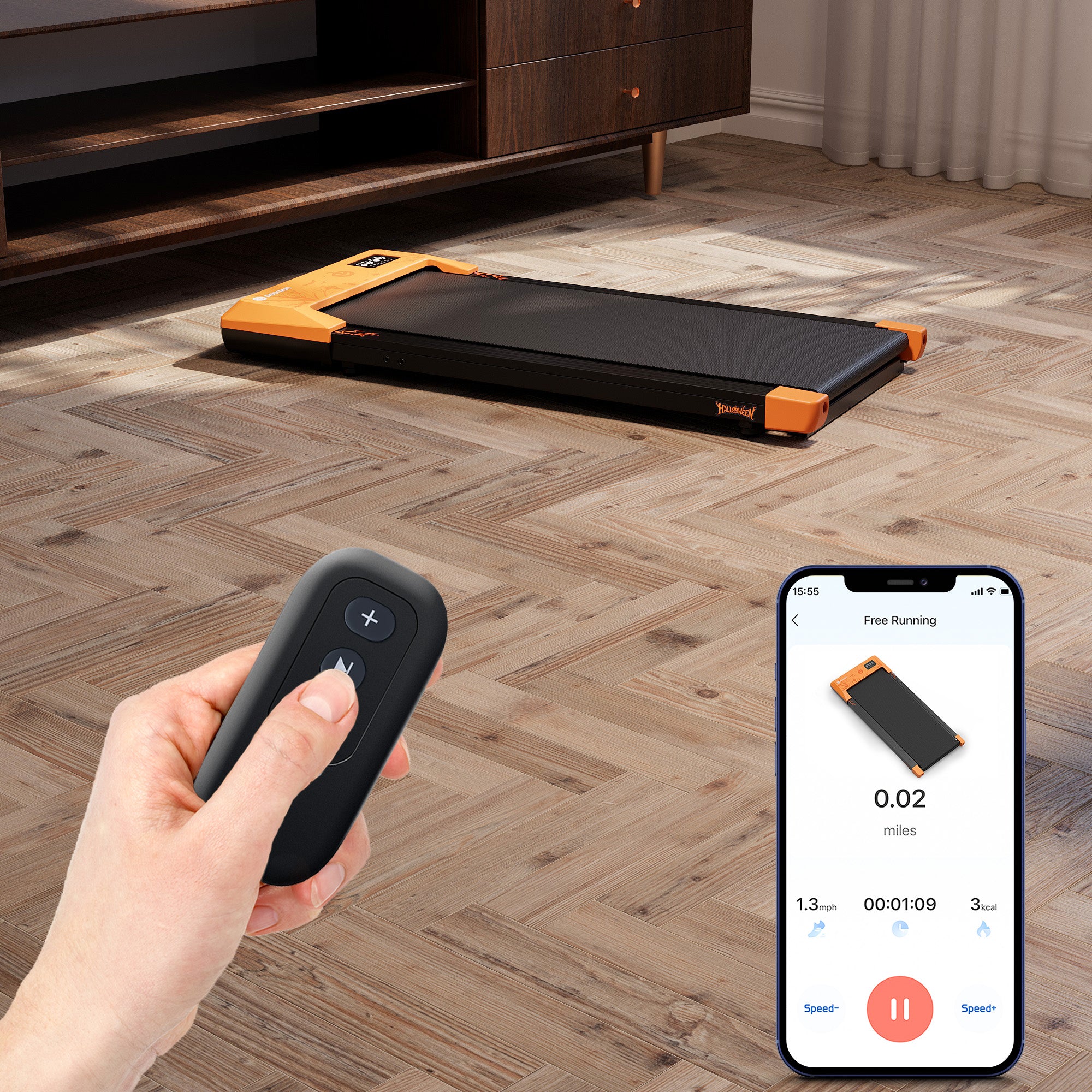 DeerRun Q1 Urban Plus Tapis de marche de grande taille – Capacité 159 kg avec télécommande