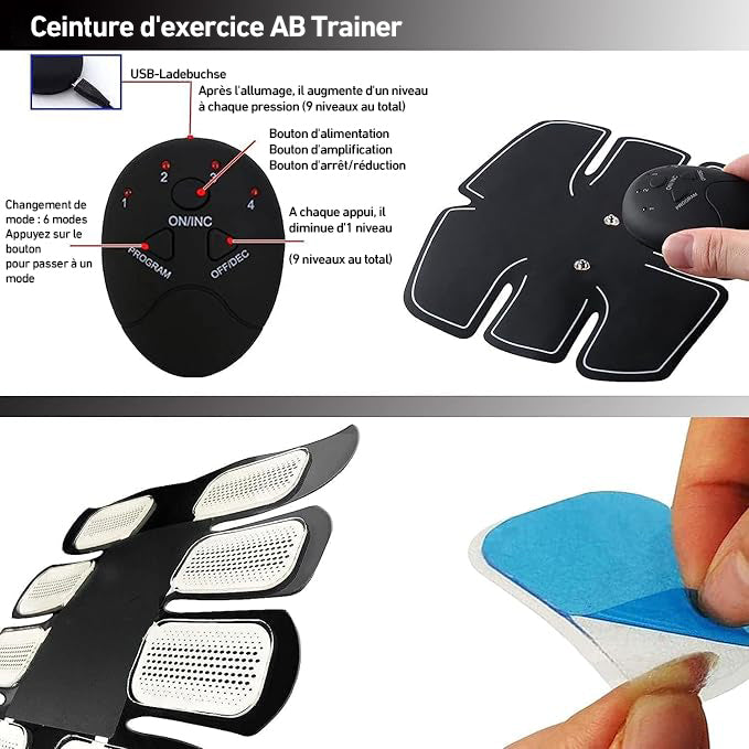Appareil de musculation abdominale portable - Appareil d'entraînement pour les muscles abdominaux, à domicile ou au bureau