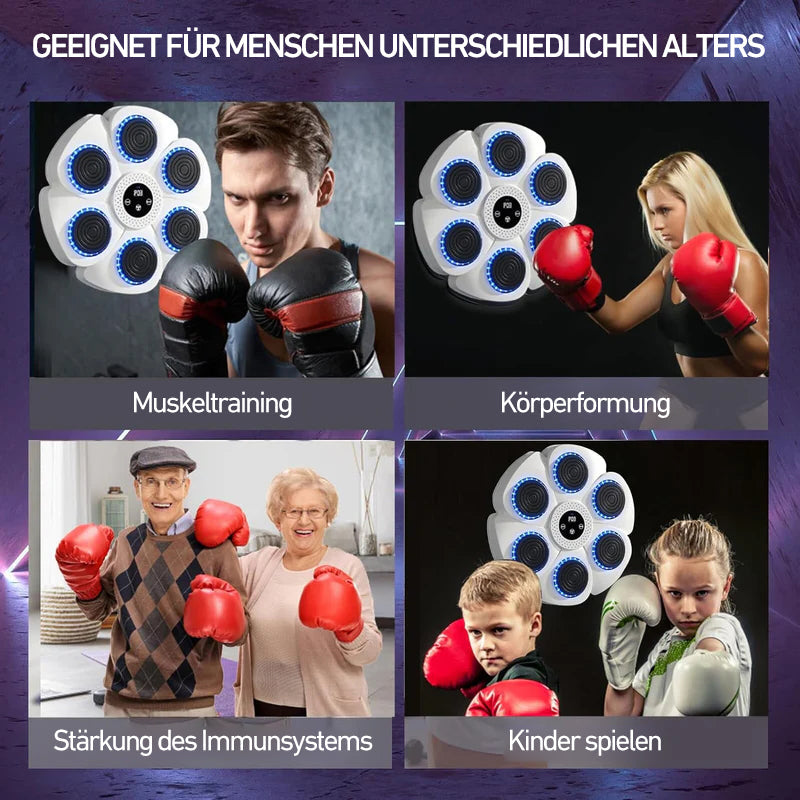 DeerRun Machine de boxe musicale intelligente (gants et câble de charge inclus)