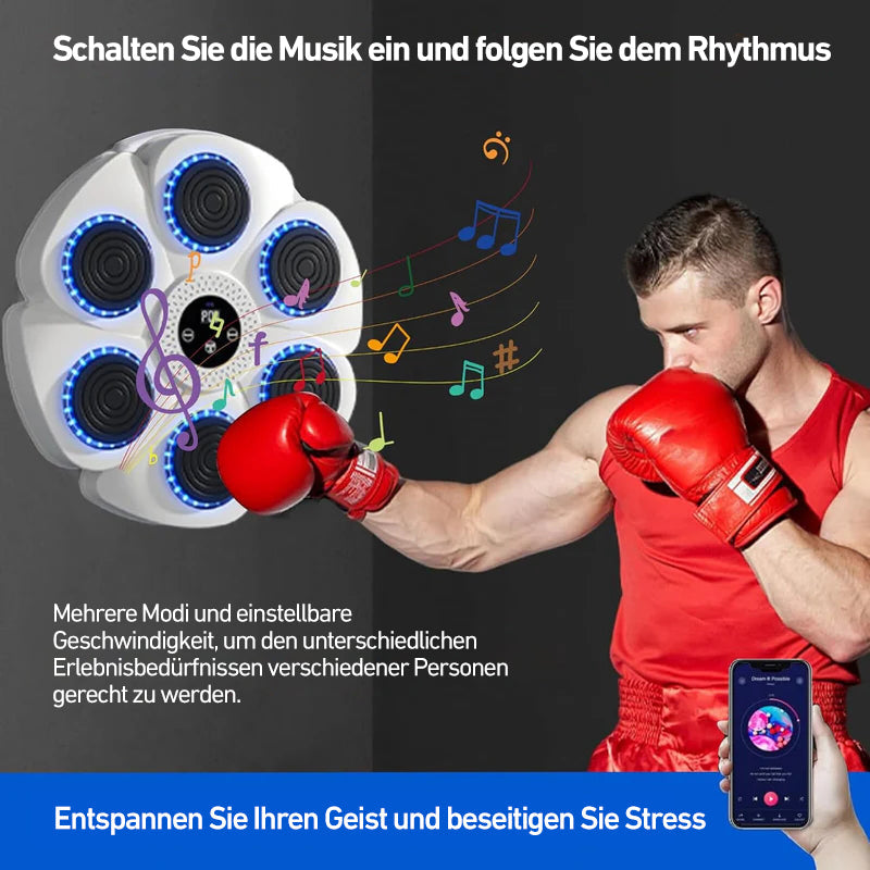 DeerRun Machine de boxe musicale intelligente (gants et câble de charge inclus)