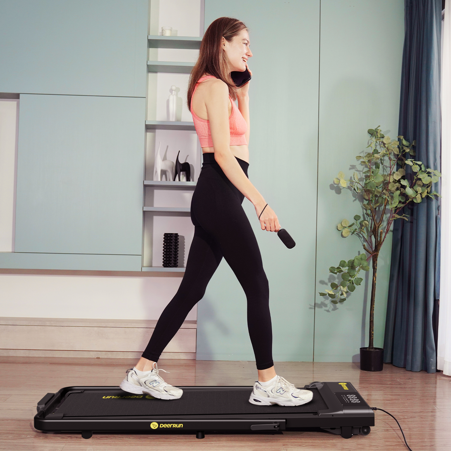 DeerRun A5 Pro Tapis de course intelligent 2 en 1 Energy-2025 Noir | Capacité de charge améliorée de 145 kg Offre Flash – Pour une durée limitée seulement