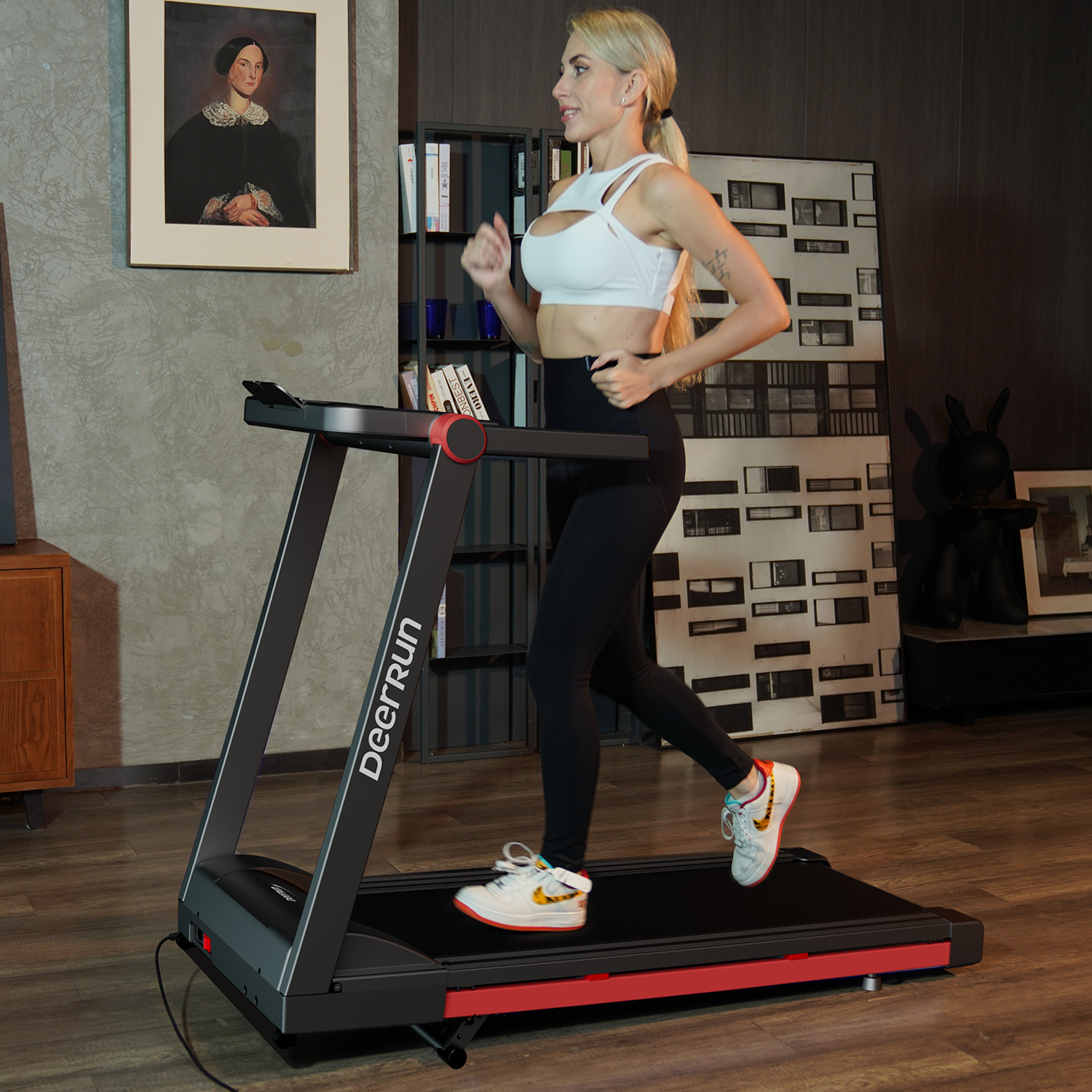 DeerRun A1 Pro Tapis de course intelligent avec combinaison de réglages pour travailler à domicile