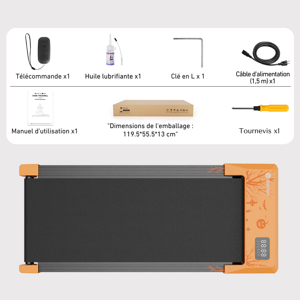 DeerRun Q1 Urban Plus Tapis de marche de grande taille – Capacité 159 kg avec télécommande