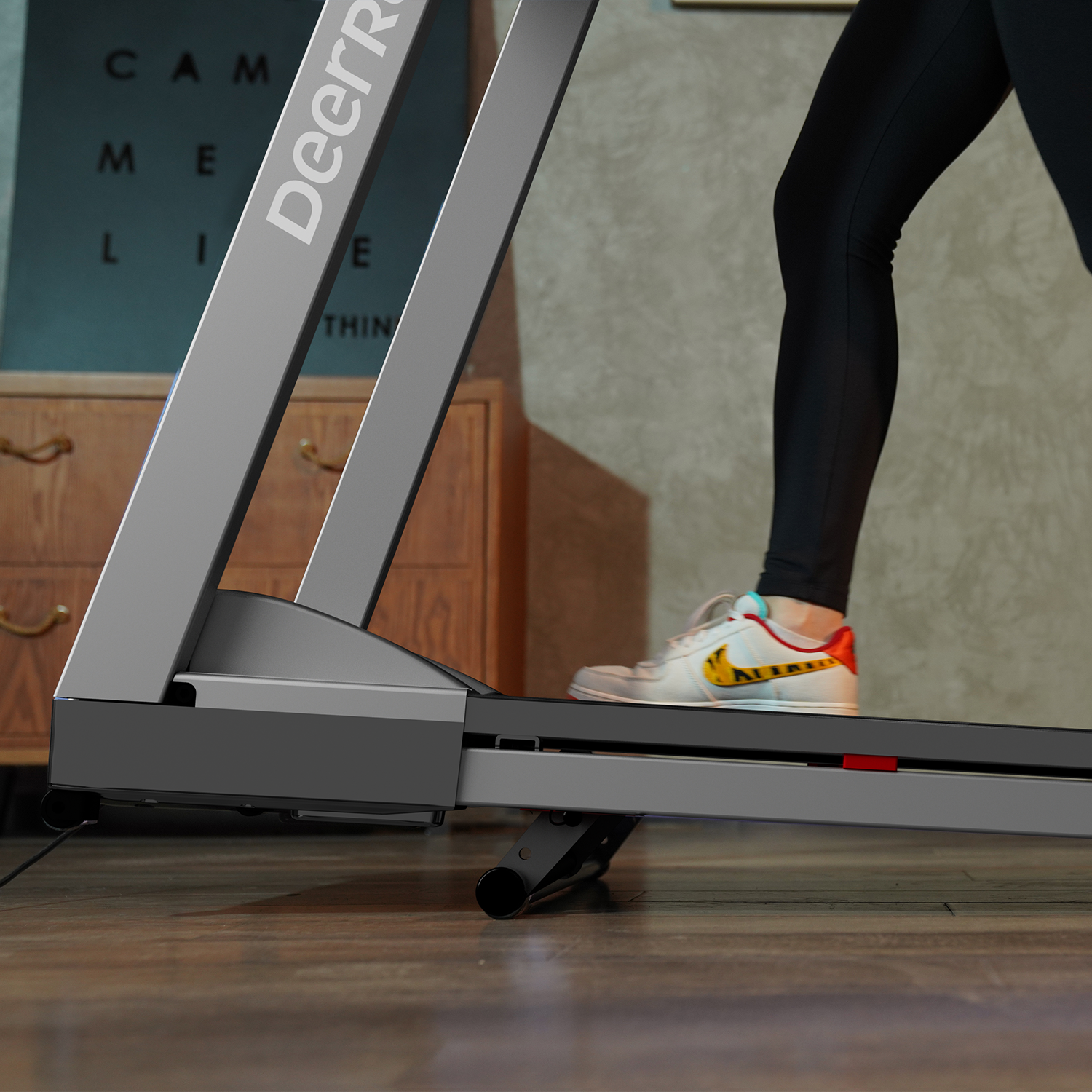 DeerRun A1 Pro Move+ – Tapis de course pliable avec inclinaison de 6 % | Puce de mise à niveau 2025 et prise en charge NFC | Capacité de charge de 158 kg, jusqu'à 16 km/h