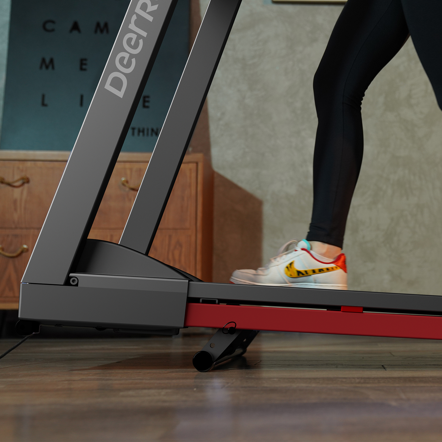 DeerRun A1 Pro Move+ – Tapis de course pliable avec inclinaison de 6 % | Puce de mise à niveau 2025 et prise en charge NFC | Capacité de charge de 158 kg, jusqu'à 16 km/h