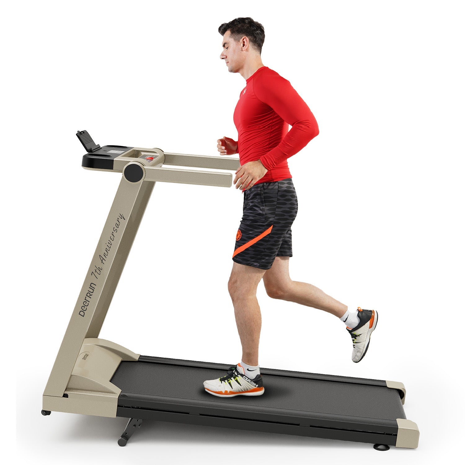 DeerRun A1 Pro Starlight-Tapis de course pliable Edition avec inclinaison de 6 %, Bluetooth et télécommande sans fil