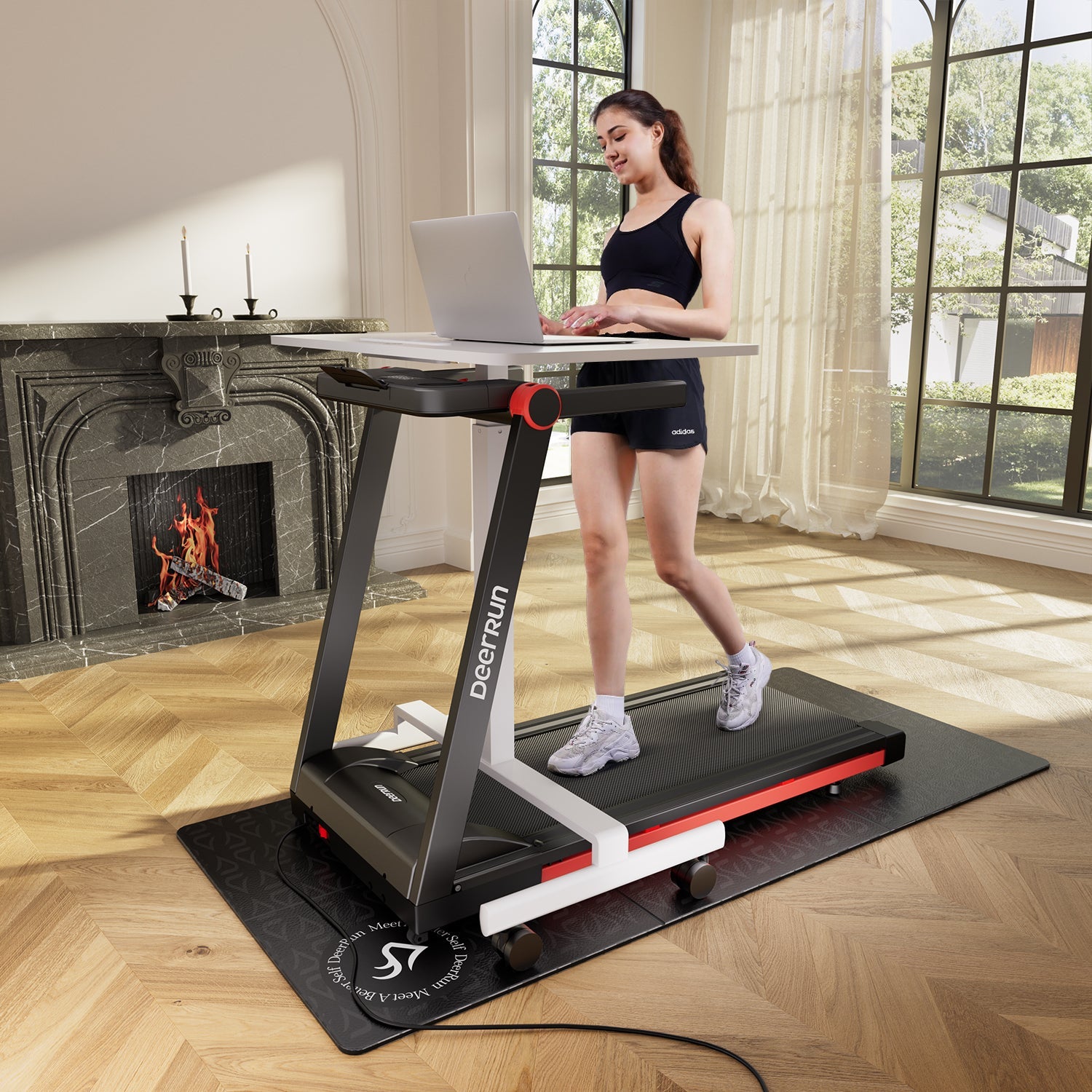 DeerRun A1 Pro Tapis de course intelligent avec combinaison de réglages pour travailler à domicile