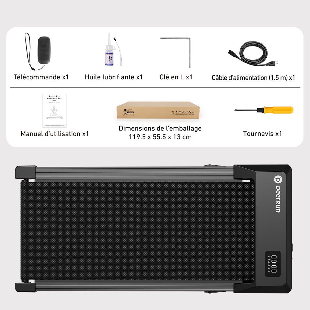 DeerRun Q2 Urban Tapis de marche avec inclinaison Télécommande pour tapis de course