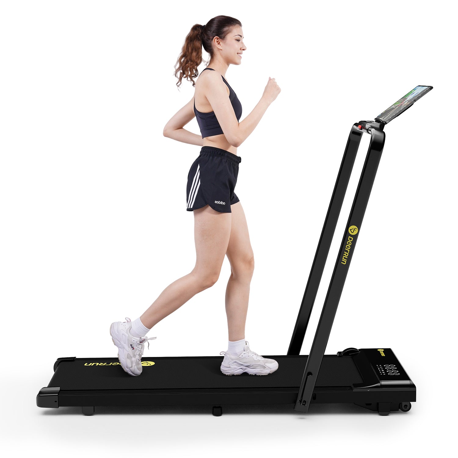 DeerRun A5 Pro Tapis de course intelligent 2 en 1 Energy-2025 Noir | Capacité de charge améliorée de 145 kg Offre Flash – Pour une durée limitée seulement