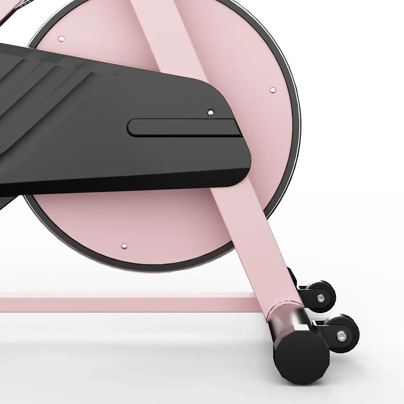 DeerRun S500 Vélo d'intérieur intelligent Rose avec résistance magnétique réglable, ceinture silencieuse et application PitPat