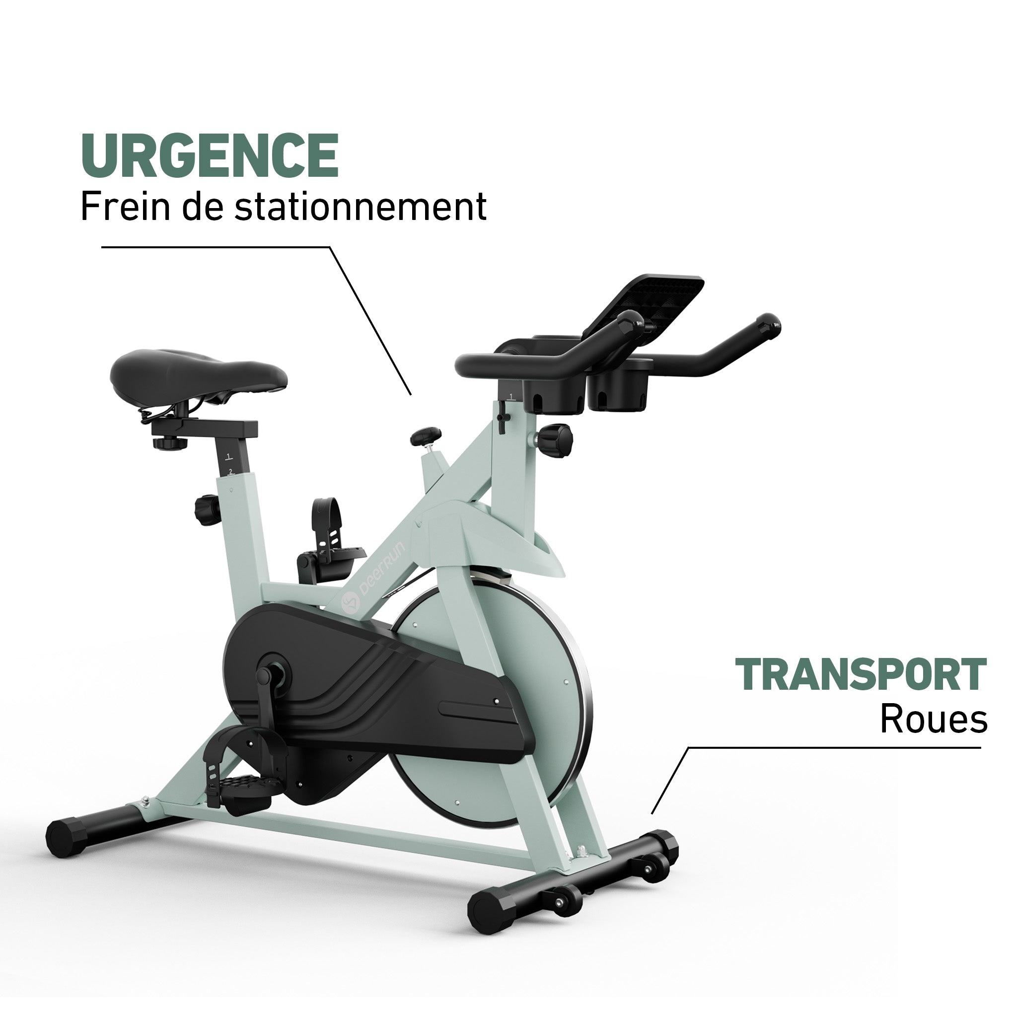 DeerRun S500 Vélo d'intérieur intelligent avec résistance magnétique réglable et ceinture silencieuse et application PitPat