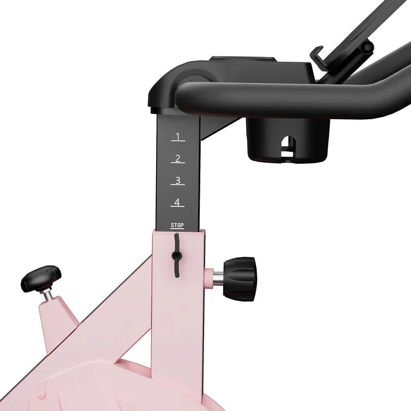 DeerRun S500 Vélo d'intérieur intelligent Rose avec résistance magnétique réglable, ceinture silencieuse et application PitPat