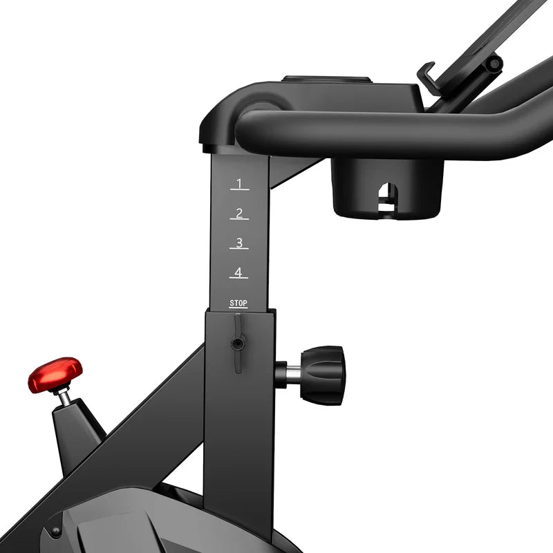 DeerRun S500 Vélo d'intérieur intelligent noir avec résistance magnétique réglable et ceinture silencieuse et application PitPat